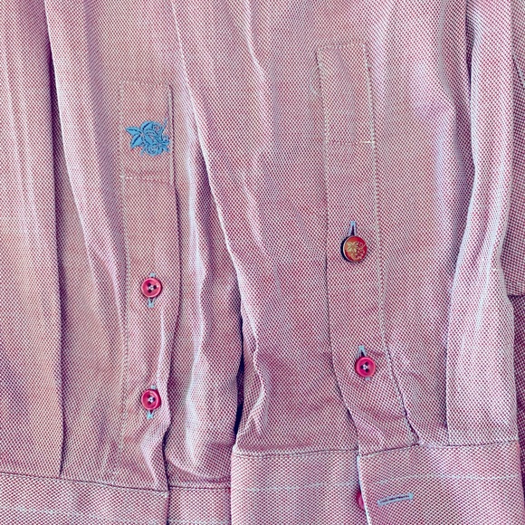 Stone Rose Red Rivet Collection Pink Long Sleeve Button Up with accent on back - Picture 6 of 6